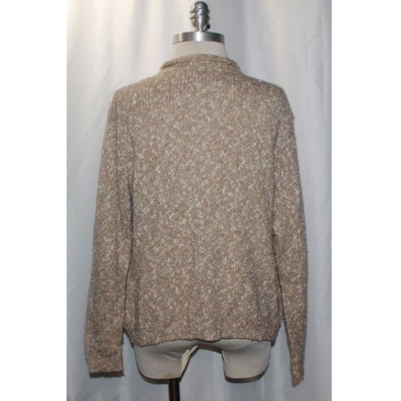 Alps Fine Womens Apparel Beige and Ivory Leaf Button Up Sweater Size S - Picture 3 of 4